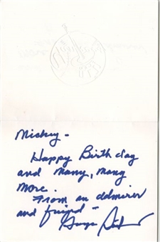 George Steinbrenner Signed Handwritten Birthday Wishes to Mickey Rooney